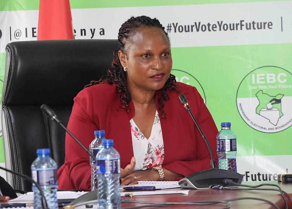An IEBC official during a commission meeting