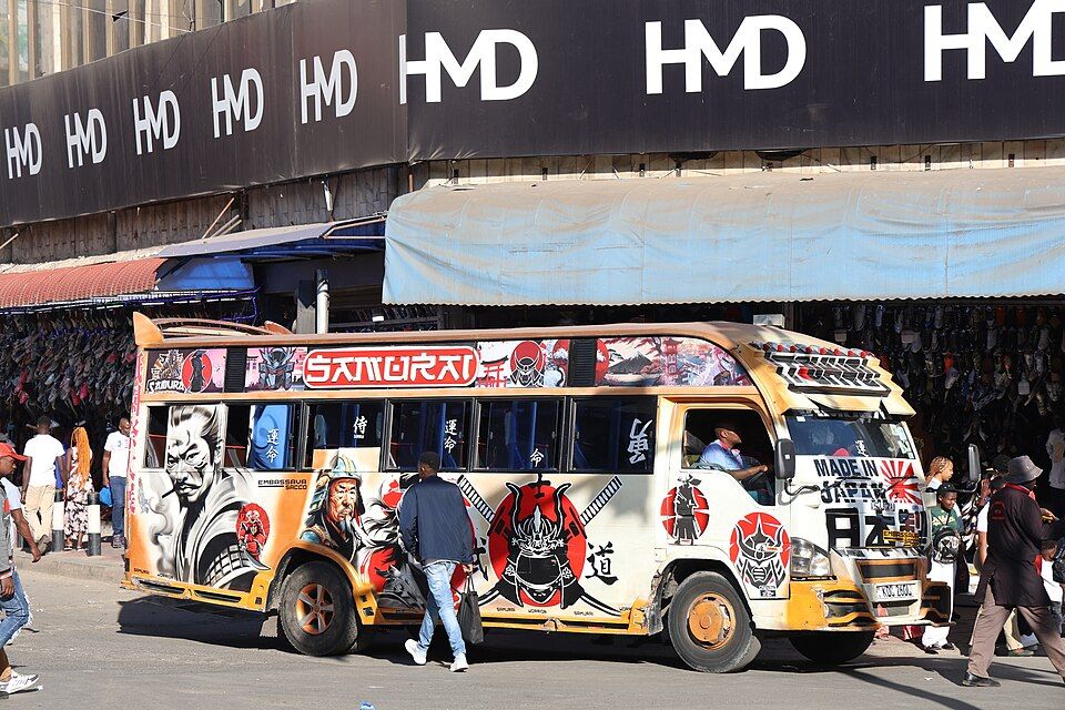 A matatu in central Nairobi