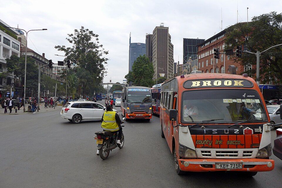Traffic on Kenyatta Avenue, Nairobi