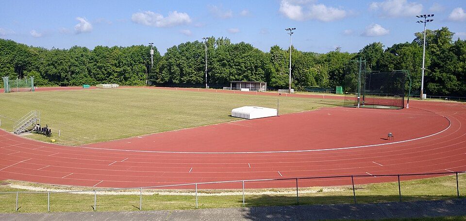 An athletics track. Illustration