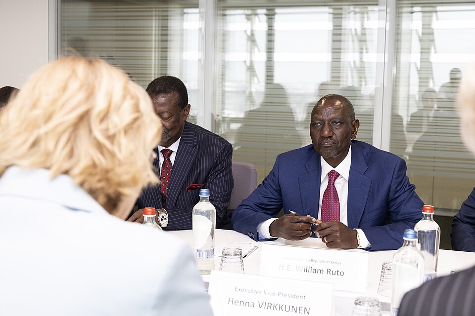 President William Ruto during a meeting at the European Commission