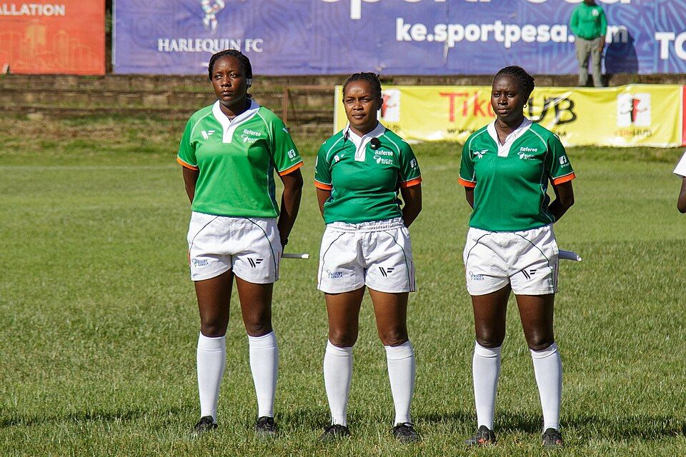 Match officials before Kenya played Uganda at the 2026 Rugby Africa Women's Cup