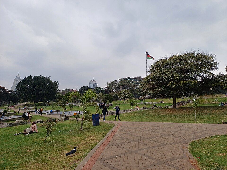 Government buildings in Nairobi, seen from Uhuru Park