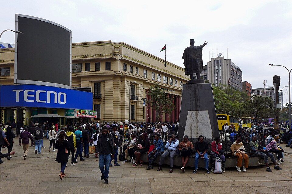 The Kenya National Archives and the Tom Mboya monument, Nairobi