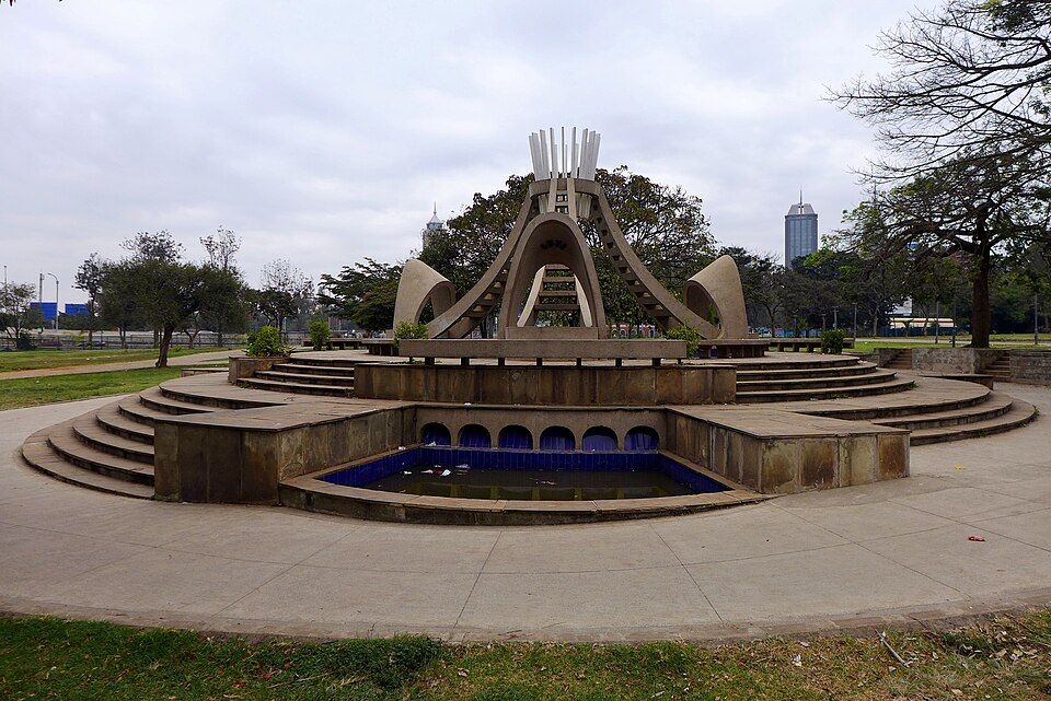 The Peace, Love and Unity monument in Uhuru Park, Nairobi